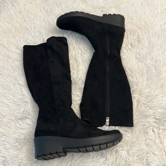 NEW BZEES x Zappos Black Brandy suede heel mid calf boot womennsize 6 - Picture 5 of 6